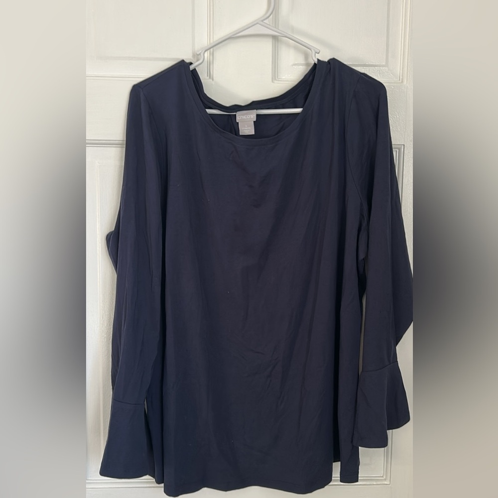 Chicos Navy Blue Top Size 4 XXL